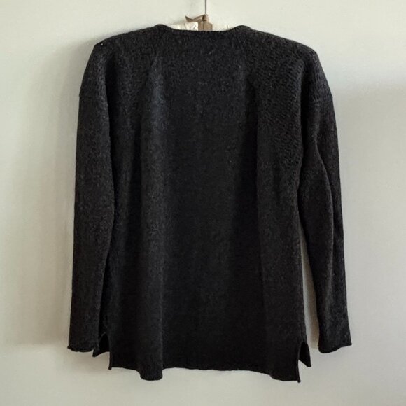 Velvet By Graham & Spencer Cashmere Sweater Heathered Charcoal - Picture 2 of 5